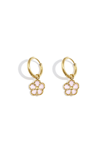 Damen Ohrringe Blume Emaille | Edelstahl | Goldfarbe & Silberfarbe