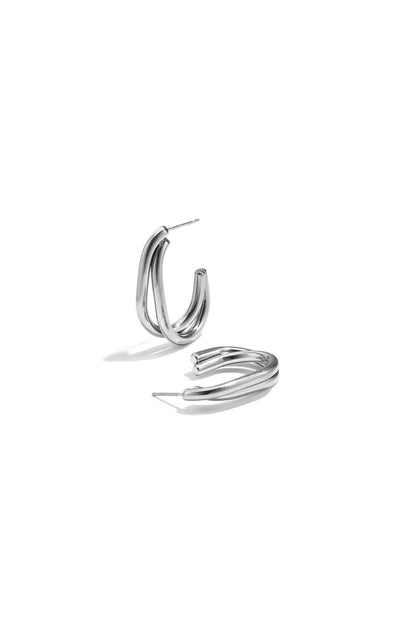 Edelstahl-Creolen, schlicht, elegant, für jeden Tag – Damenschmuck