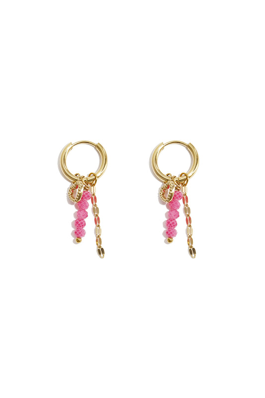 Damen Ohrringe Herz Glas Romantisch | Edelstahl | Blau & Rosa