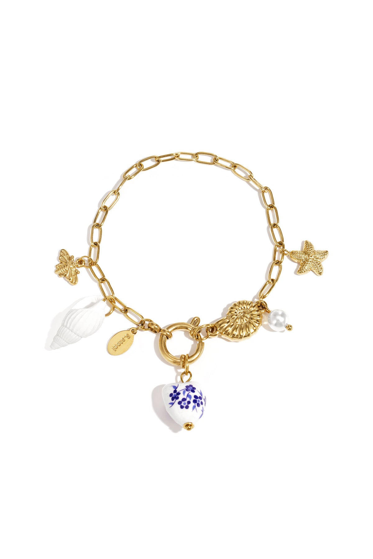 edelstahl-charm-armbänder mit seesternmotiv, schlichte und lässige serie, damenschmuck