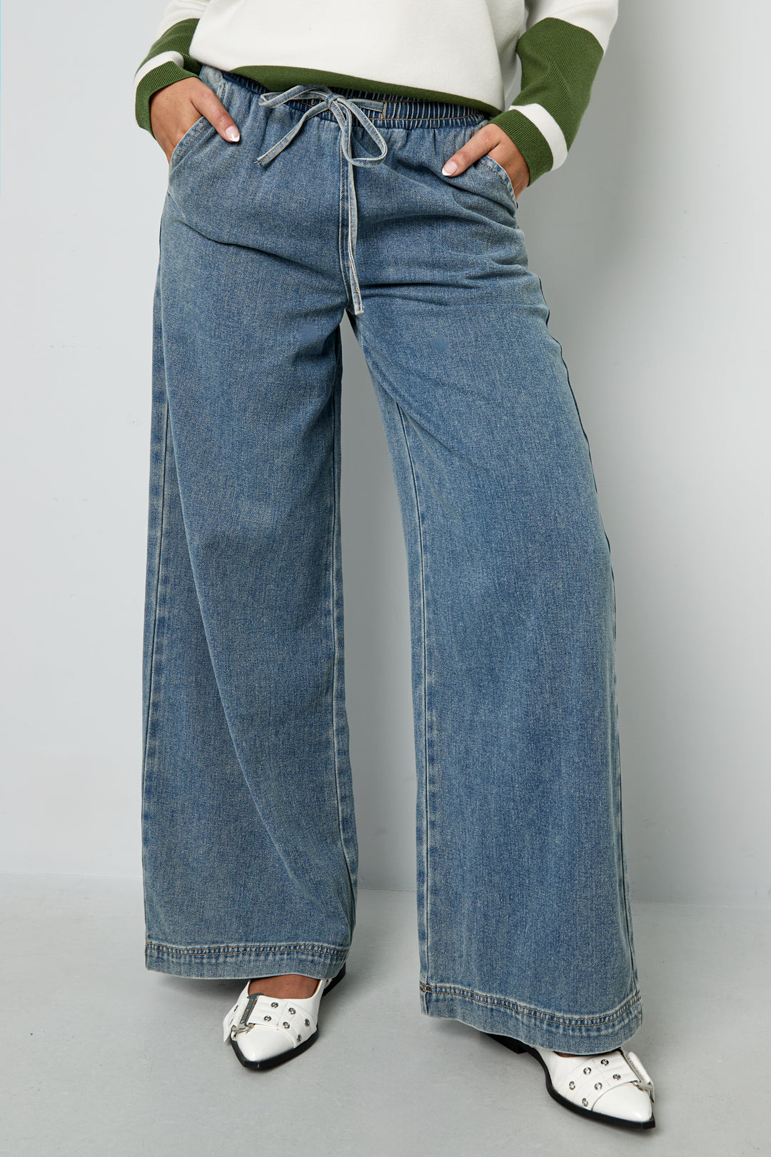 damen jeans wide leg | baumwolle | mehrfarbig