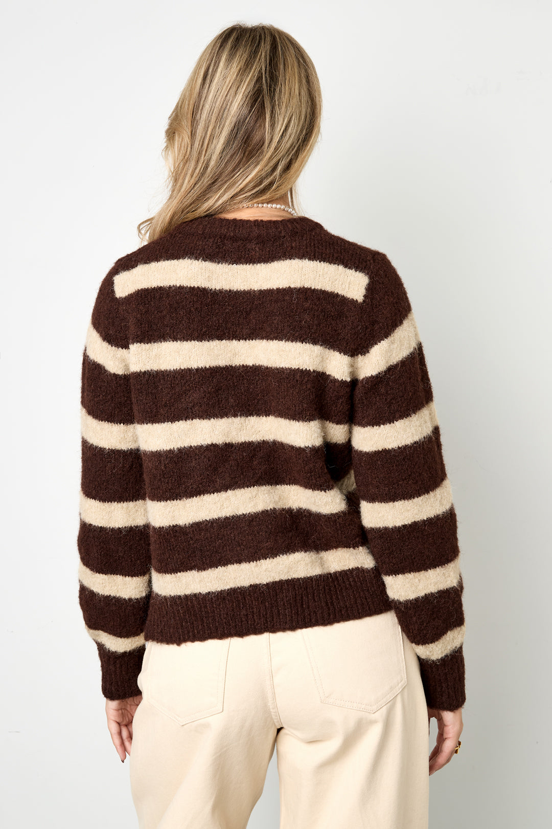 damen cardigan streifen gestrickt | polyester | mehrfarbig