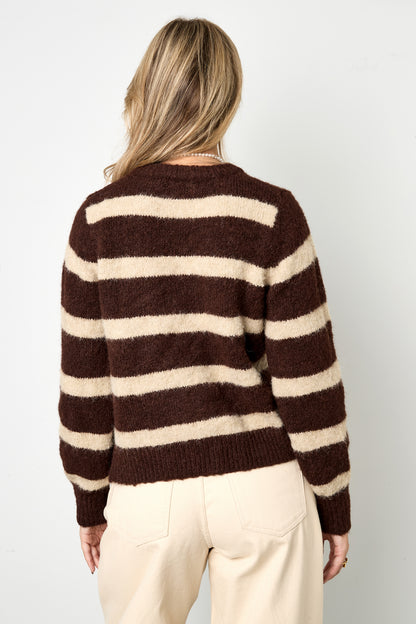 Damen Cardigan Streifen Gestrickt | Polyester | Mehrfarbig