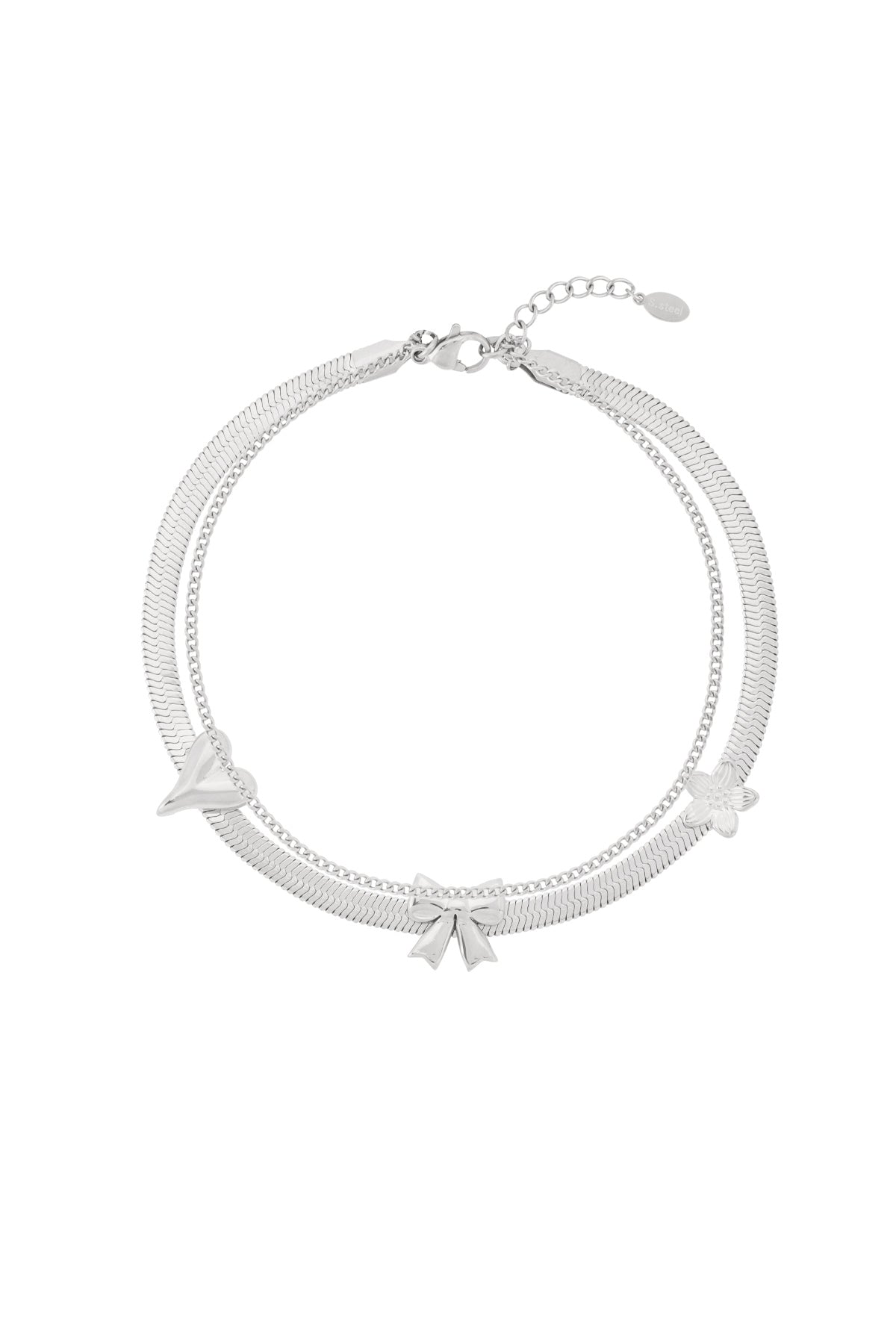 damen fußkette schleife | edelstahl vergoldet | goldfarbe & silberfarbe