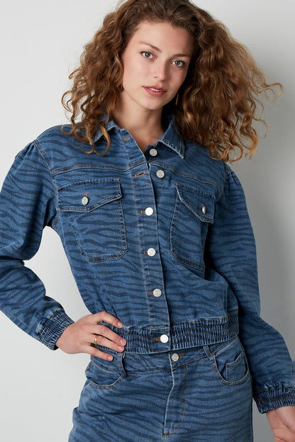 Damen Jeansjacke Tigerstreifen | Denim | Blau