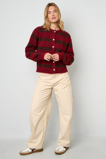 Damen Cardigan Streifen Gestrickt | Polyester | Mehrfarbig