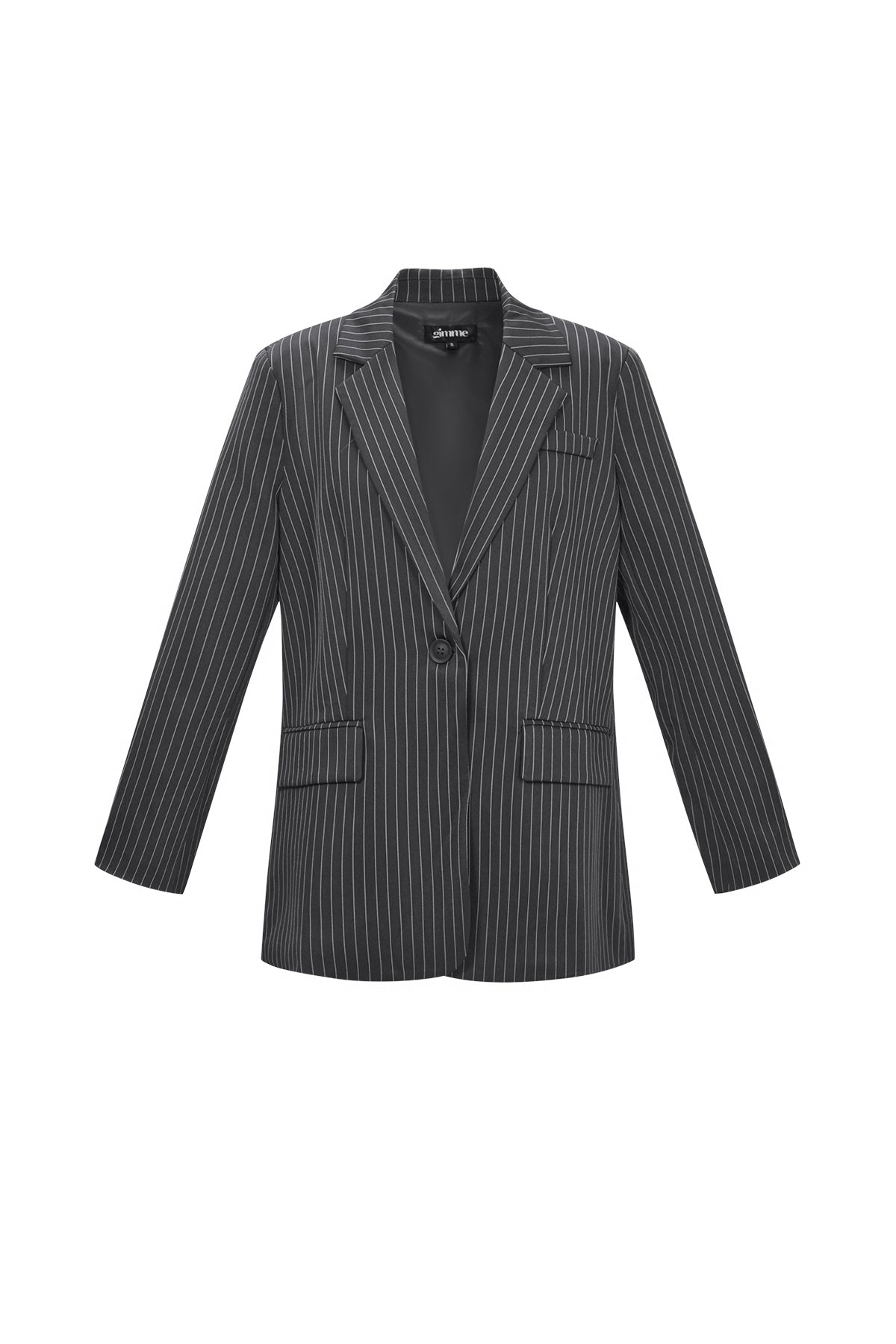 damen blazer asymmetrisch | streifen | dunkelgrau & braun