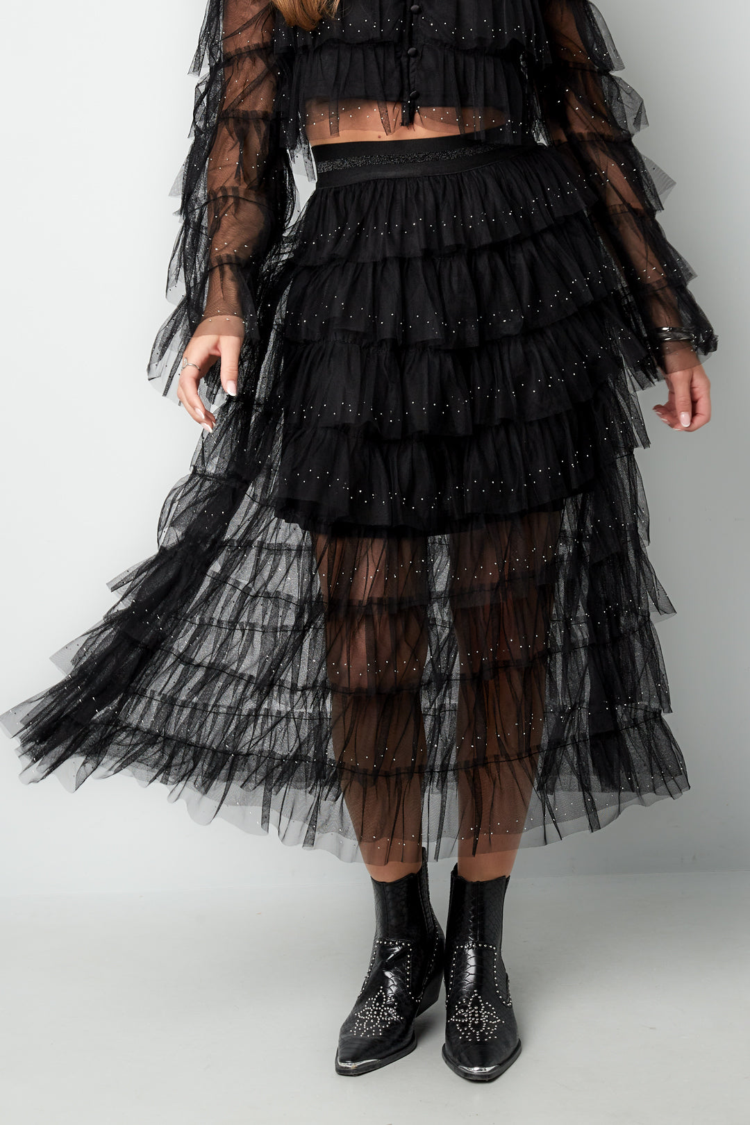 Damen Tüllrock Elegant | Polyester | Schwarz