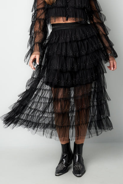 Damen Tüllrock Elegant | Polyester | Schwarz