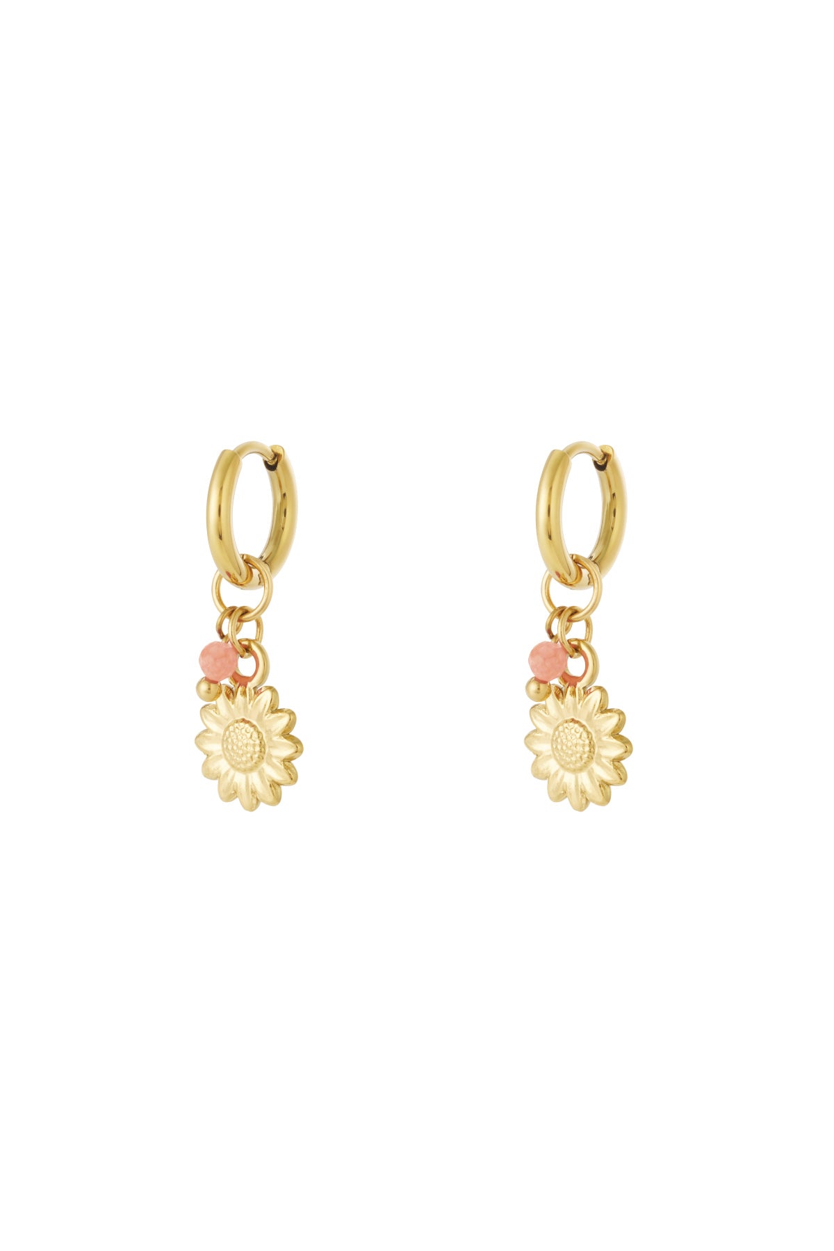 damen ohrringe blütenblatt 14k | edelstahl vergoldet | rosenrot & orange-rot