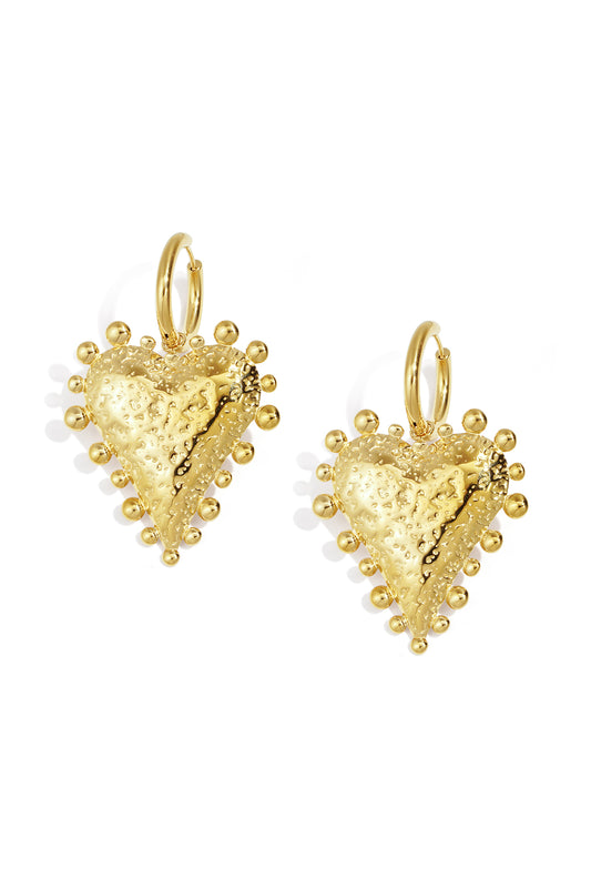 Damen Ohrringe Herz | Edelstahl | Goldfarbe & Silberfarbe