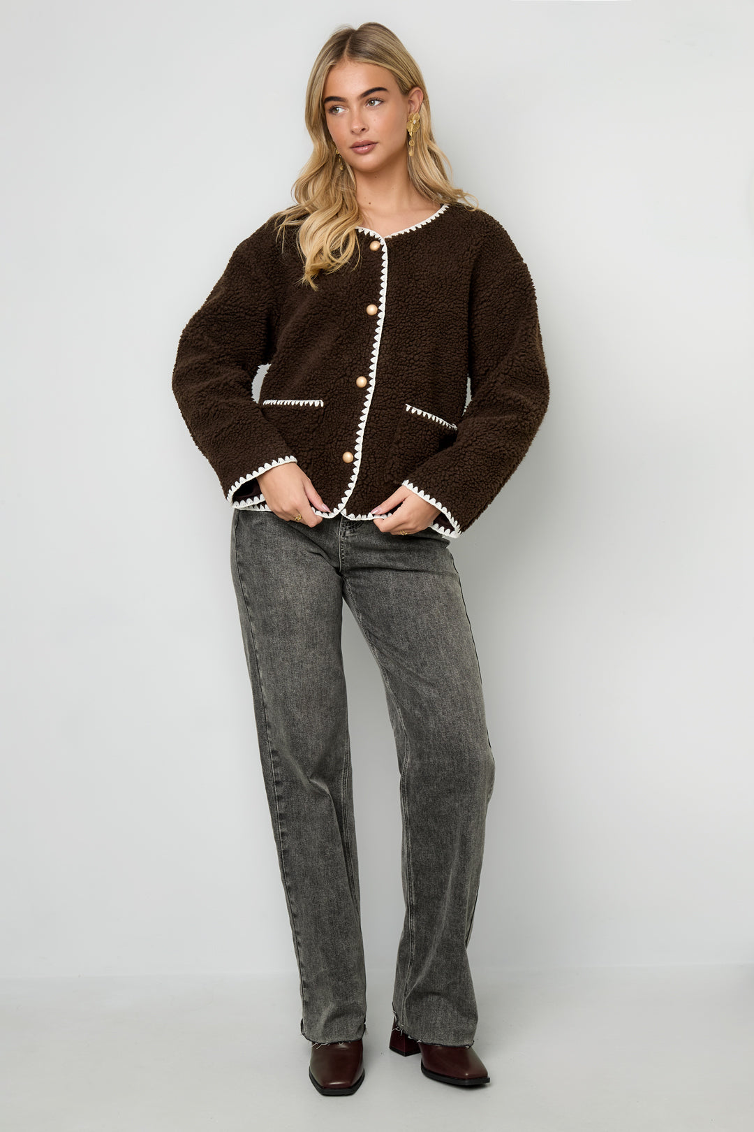 Damen Jacke Farbkontrast | Polyester | Mehrfarbig