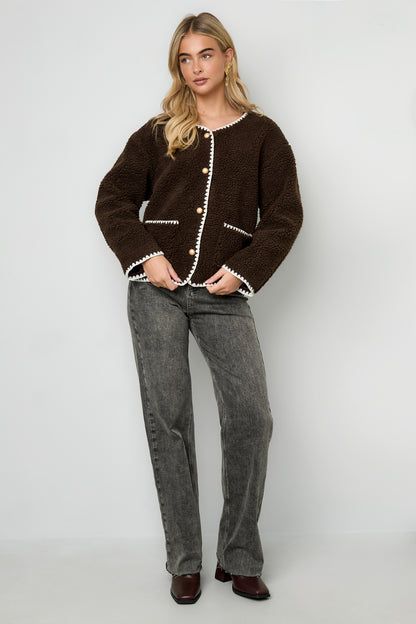 Damen Jacke Farbkontrast | Polyester | Mehrfarbig