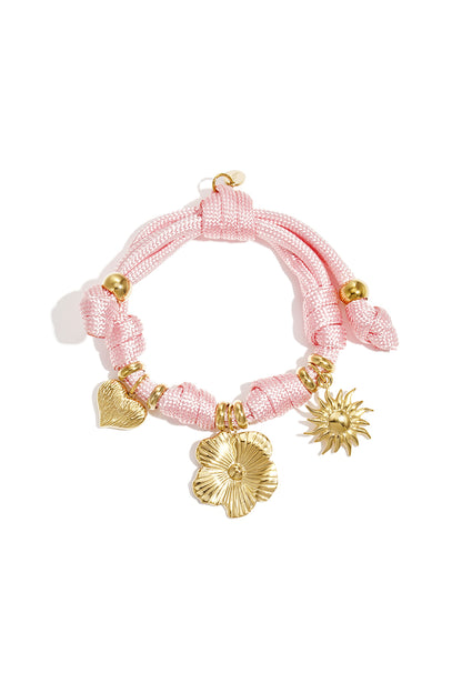 Seilarmband mit Knoten und verschiedenen Anhängern