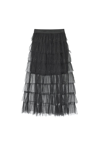 Damen Tüllrock Elegant | Polyester | Schwarz