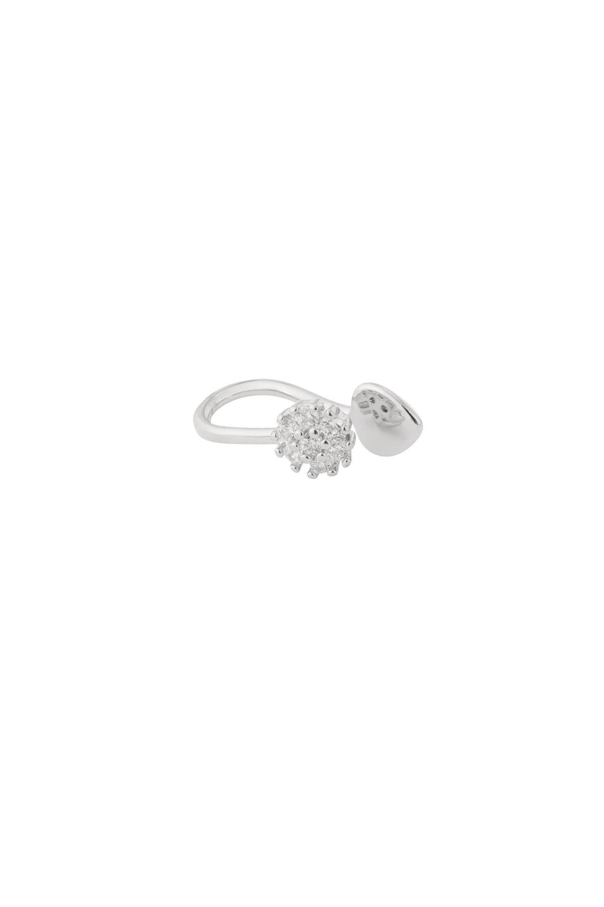 Damen Ear Cuff & Nasenmanschette Blume Zirkon Limitiert | Kupfer | Goldfarbe & Silberfarbe