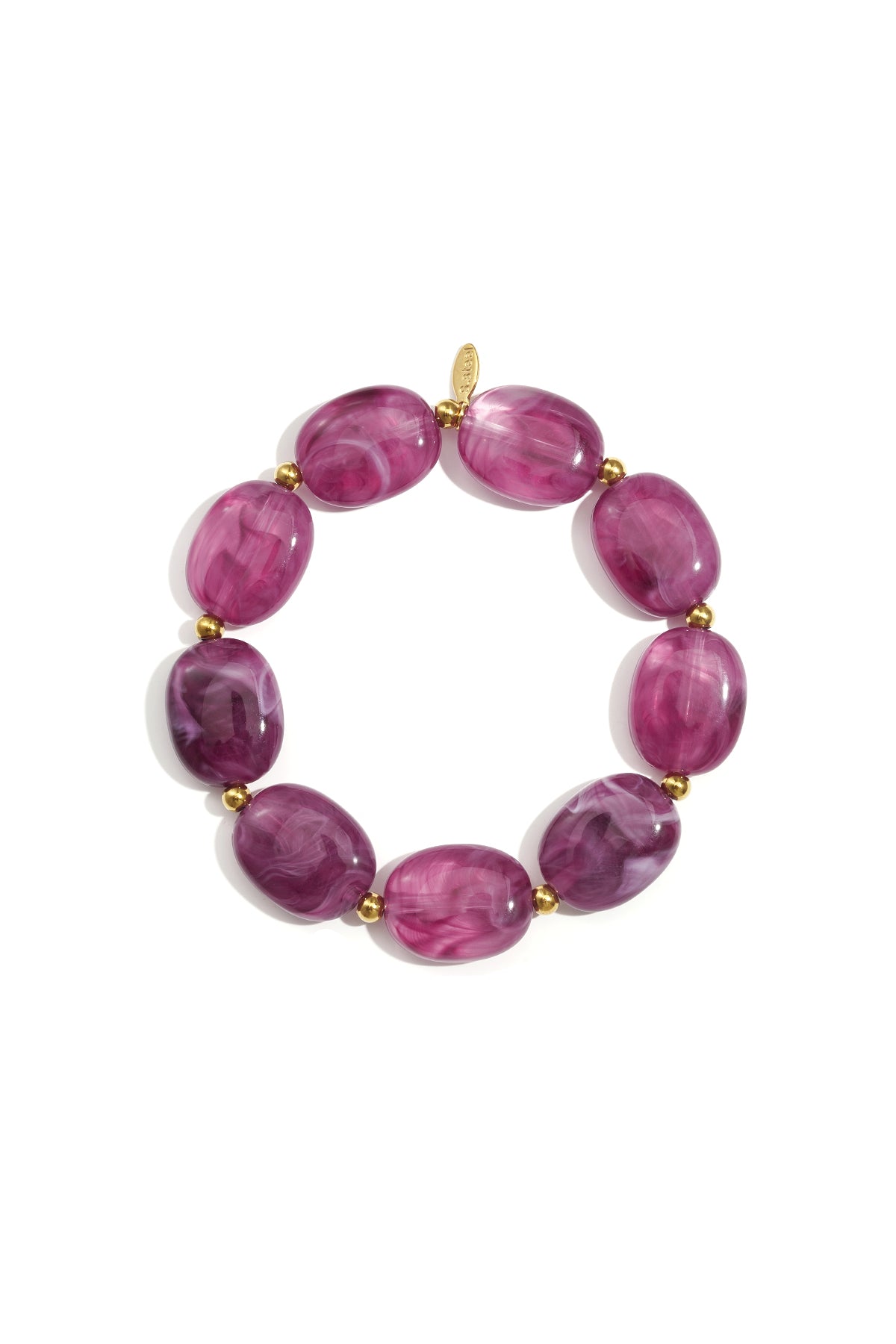 perlenarmband mit ovalen und goldenen perlen