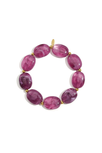 Perlenarmband mit ovalen und goldenen Perlen