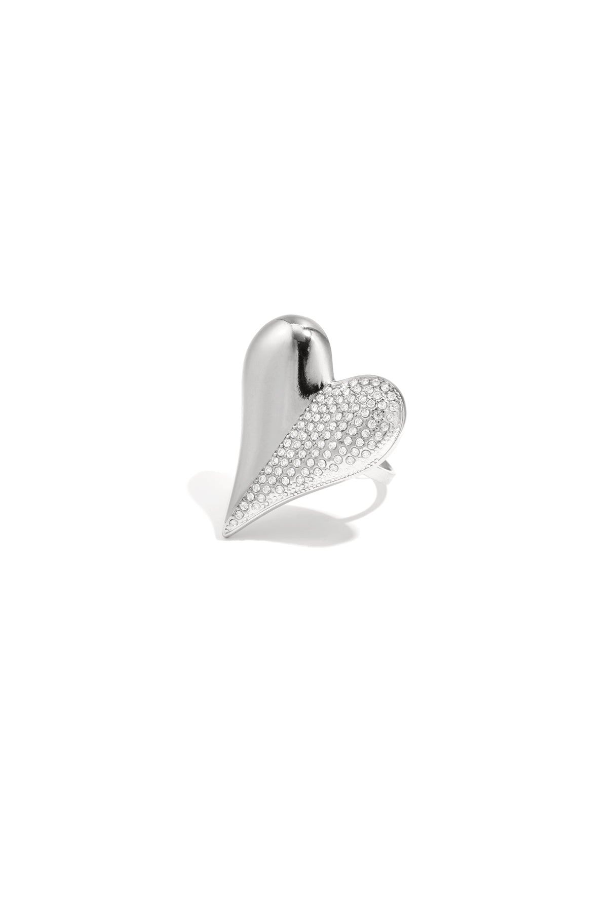 damen ring herz statement kristall | edelstahl | goldfarbe & silberfarbe