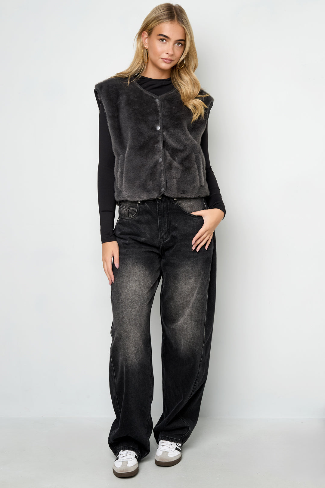 damen weste kunstpelz | polyester | mehrfarbig
