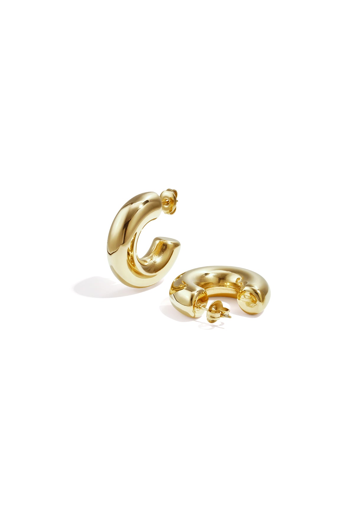 Damen Ohrringe Halbmond | Edelstahl | Goldfarbe