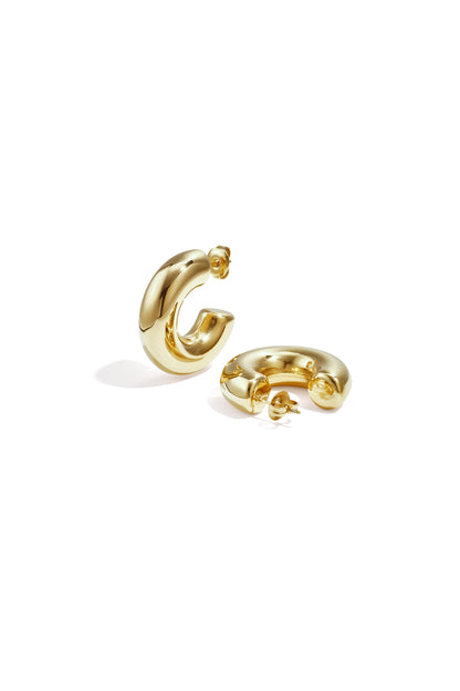 Damen Ohrringe Halbmond | Edelstahl | Goldfarbe