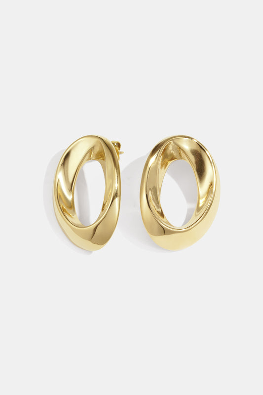 Damen Ohrstecker Kreis | 304S-Edelstahl | Goldfarbe & Silberfarbe