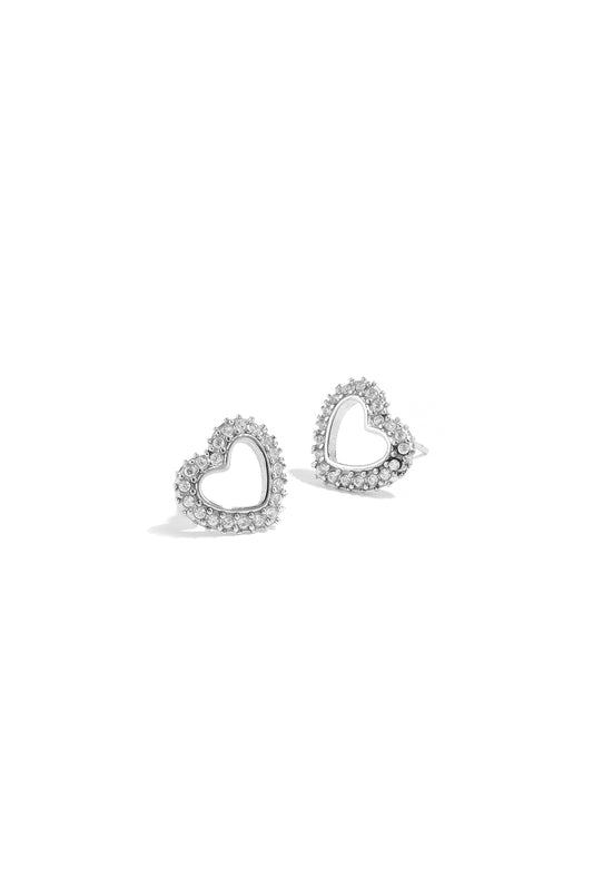 Damen Ohrstecker Diamant Herz Strass | Edelstahl | Goldfarbe & Silberfarbe