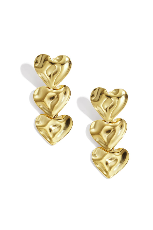 Damen Ohrringe Herz Alltagslook | 304S-Edelstahl | Goldfarbe & Silberfarbe