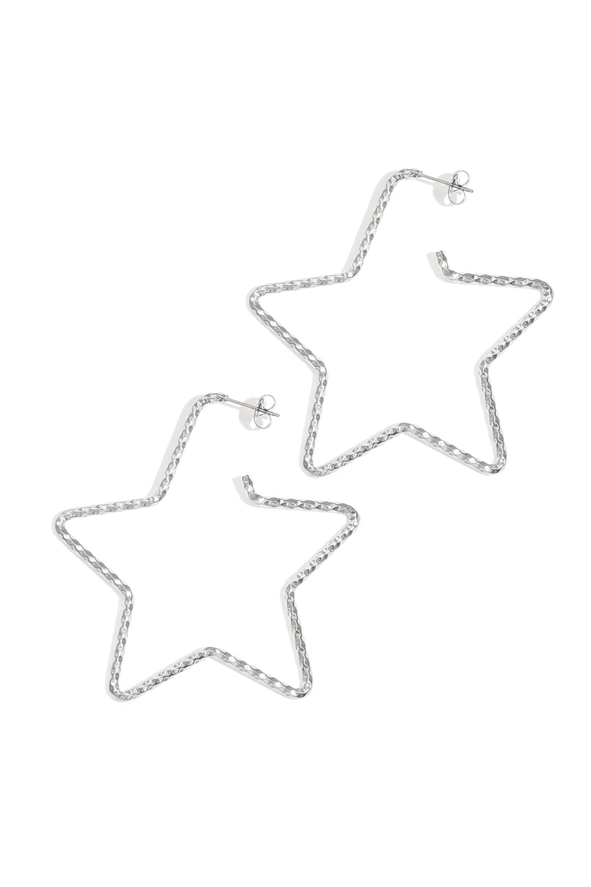 damen creolen stern alltagsglanz | edelstahl | goldfarbe & silberfarbe