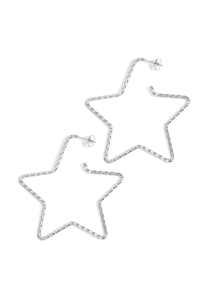 Damen Creolen Stern Alltagsglanz | Edelstahl | Goldfarbe & Silberfarbe