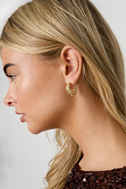 Damen Creolen Kreis Casual | Edelstahl | Goldfarbe & Silberfarbe