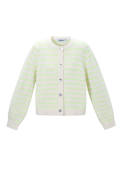 Damen Cardigan Gestreift | Polyester | Mehrfarbig
