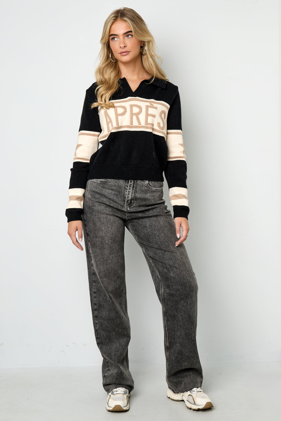 damen pullover après buchstaben | polyester | mehrfarbig