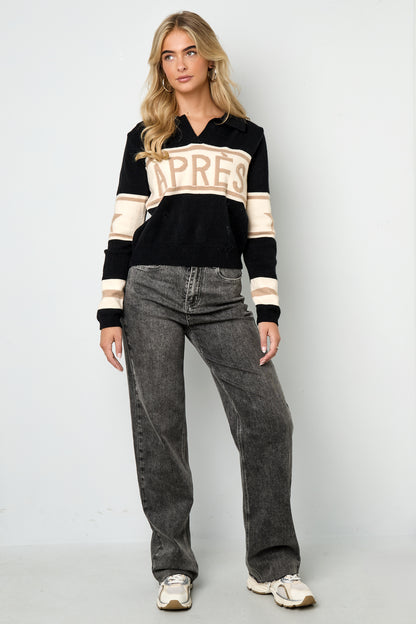 Damen Pullover Après Buchstaben | Polyester | Mehrfarbig
