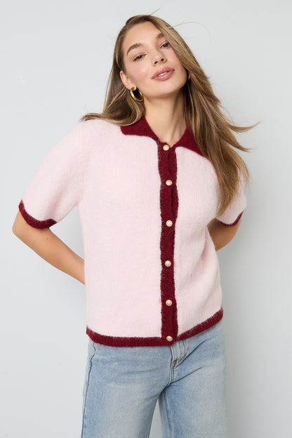 Damen Strickjacke Farbkontrast | Polyester | Mehrfarbig