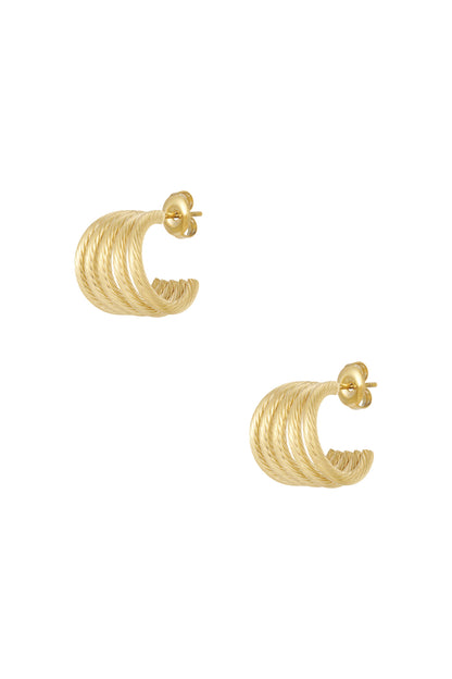 Damen Ohrstecker Linien | Edelstahl | Goldfarbe