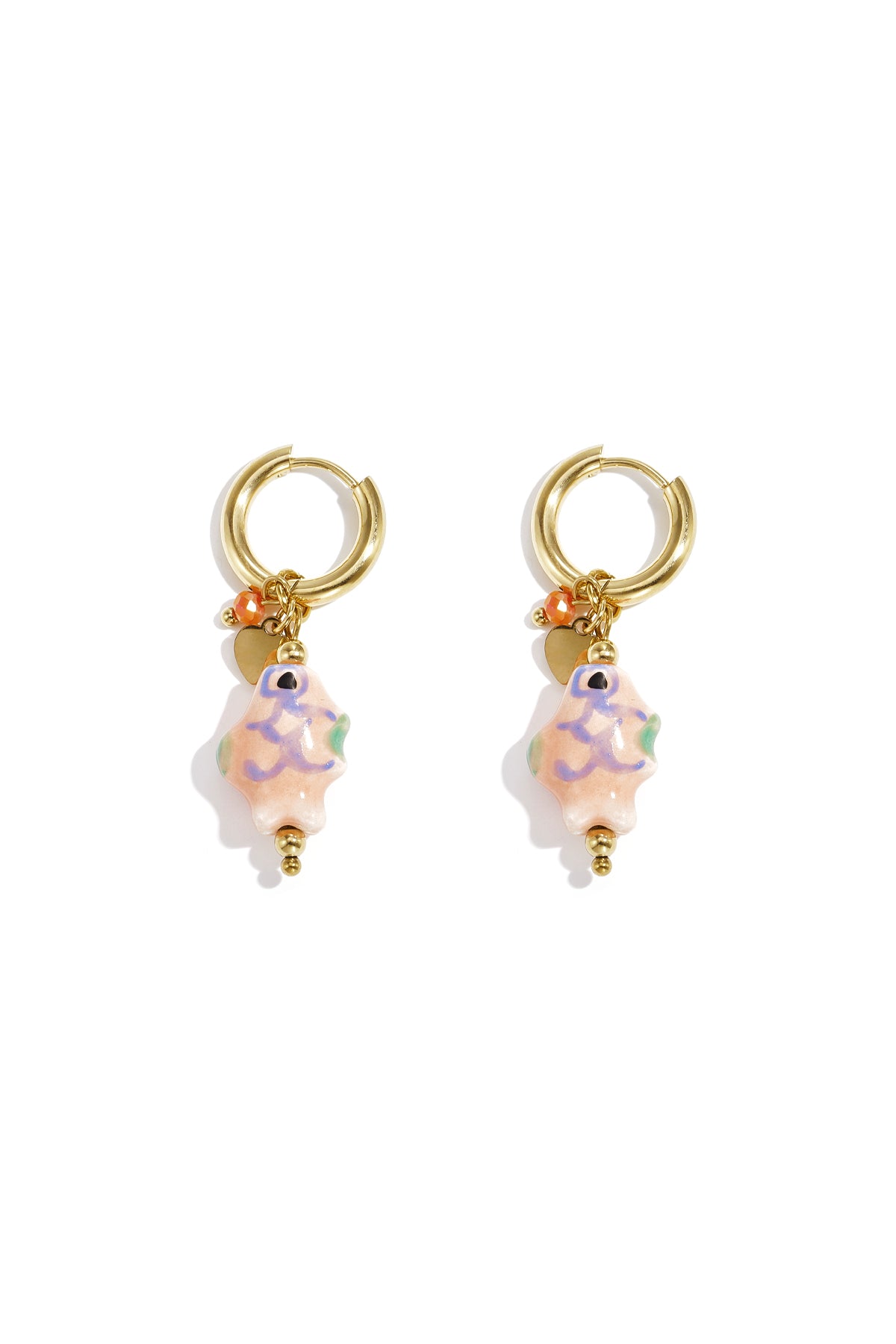 Damen Ohrringe Romantisch Roségold | Edelstahl | Rosa & Orange