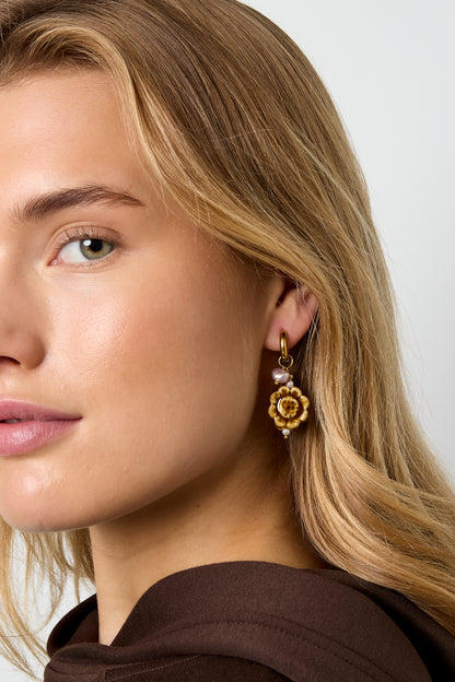 Damen Ohrhänger Tropfen Slim | Edelstahl | Goldfarbe