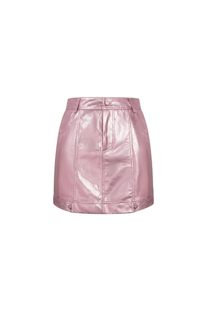 Damen Minirock Kunstleder | Kunstleder | Rosa