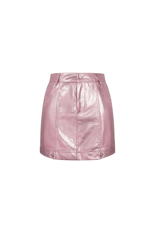 Damen Minirock Kunstleder | Kunstleder | Rosa
