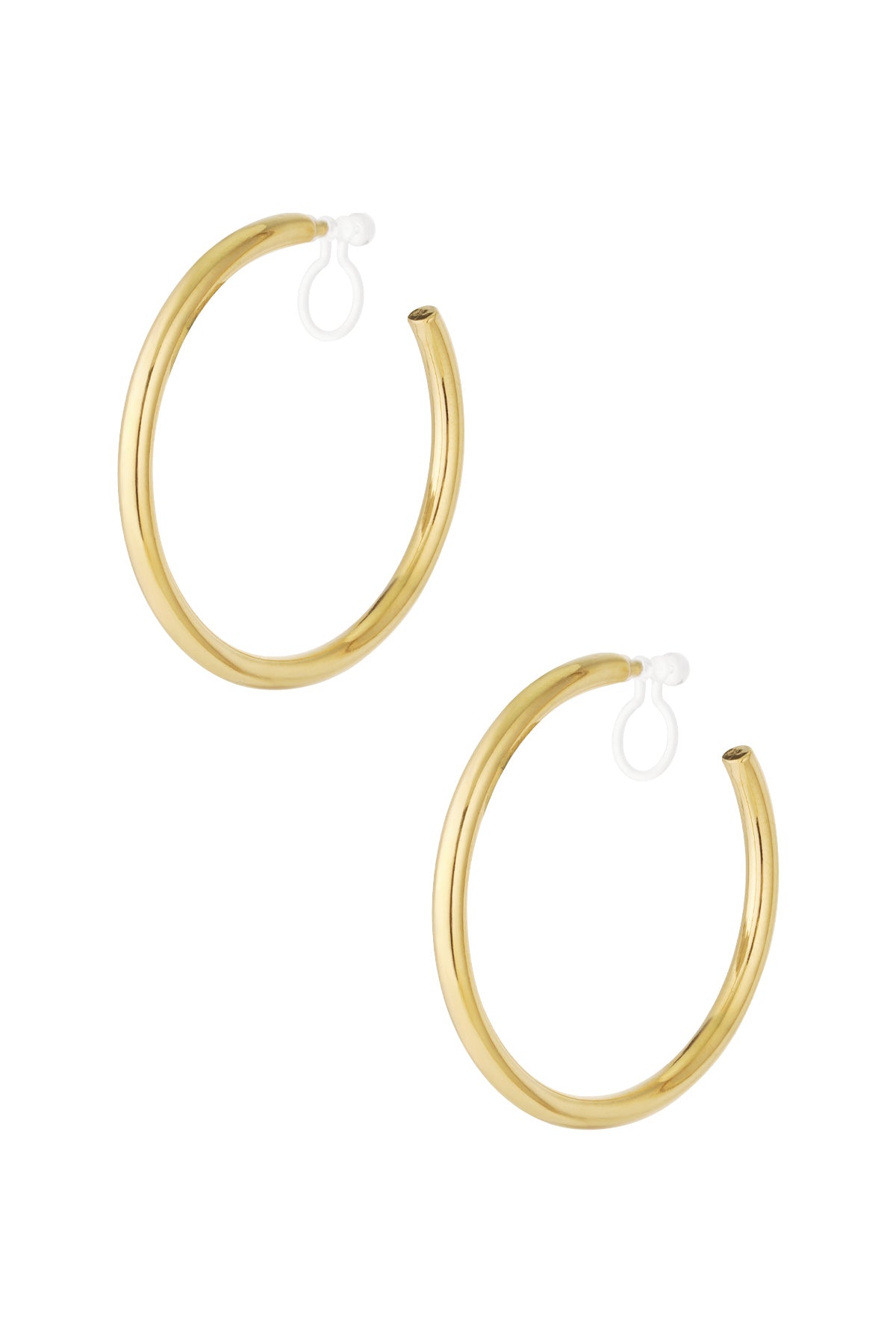 Damen Ohrclips Creolen Klassisch 14K | Edelstahl vergoldet | Goldfarbe