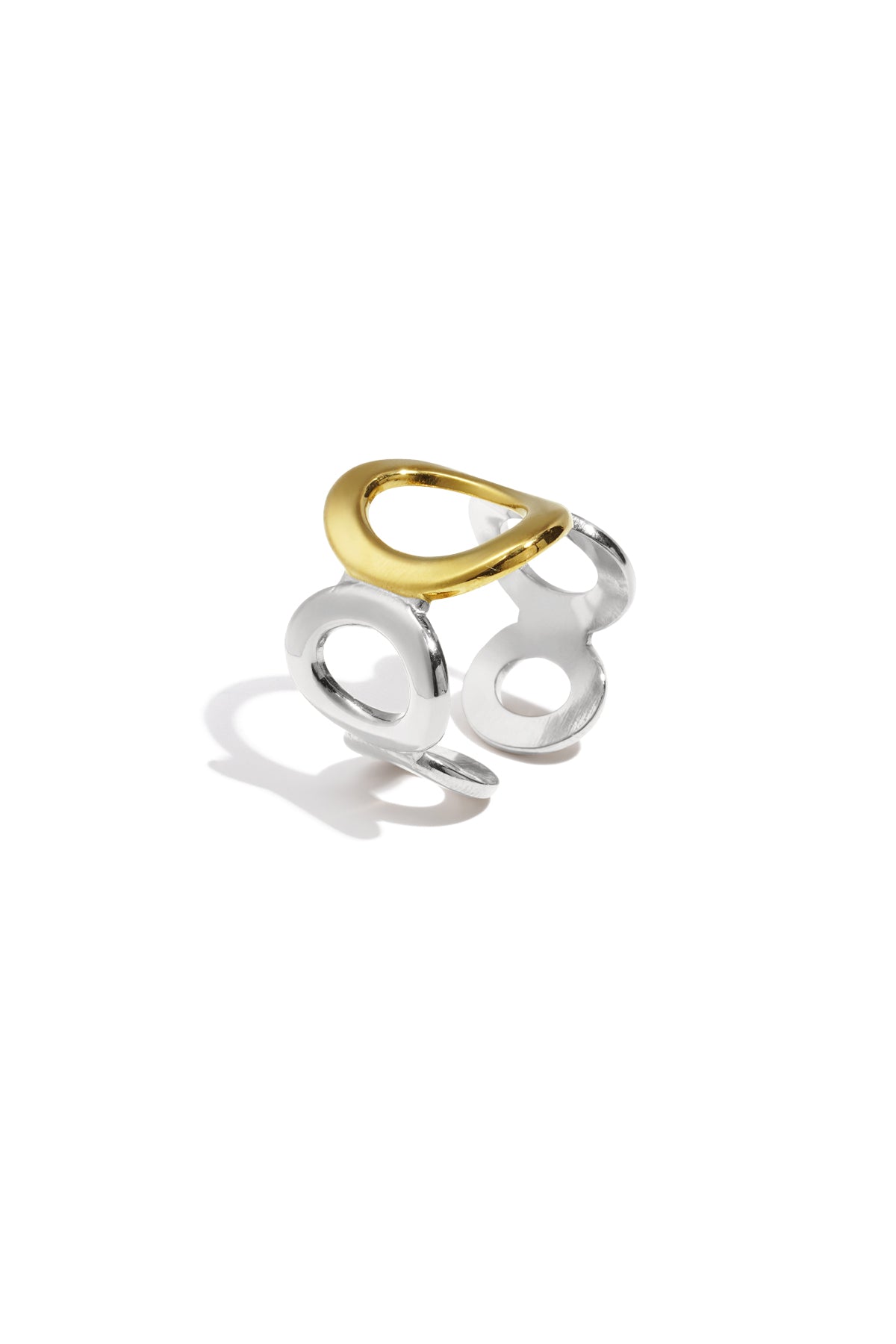 Damen Ring Offener Kreis | Edelstahl | Goldfarbe & Silberfarbe
