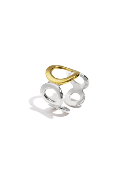 Damen Ring Offener Kreis | Edelstahl | Goldfarbe & Silberfarbe