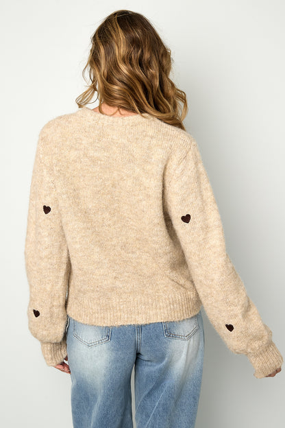 Damen Strickjacke Herzchen Leicht | Polyester | Mehrfarbig