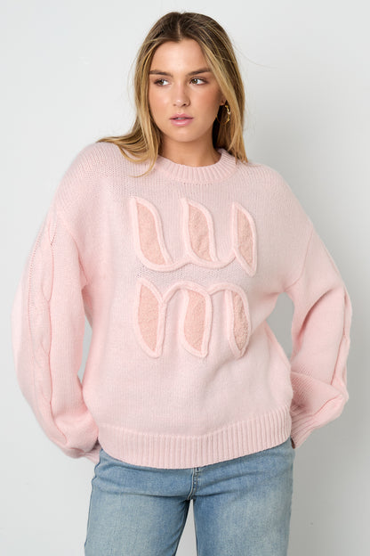Damen Strickpullover Buchstaben Janna | Polyester | Mehrfarbig