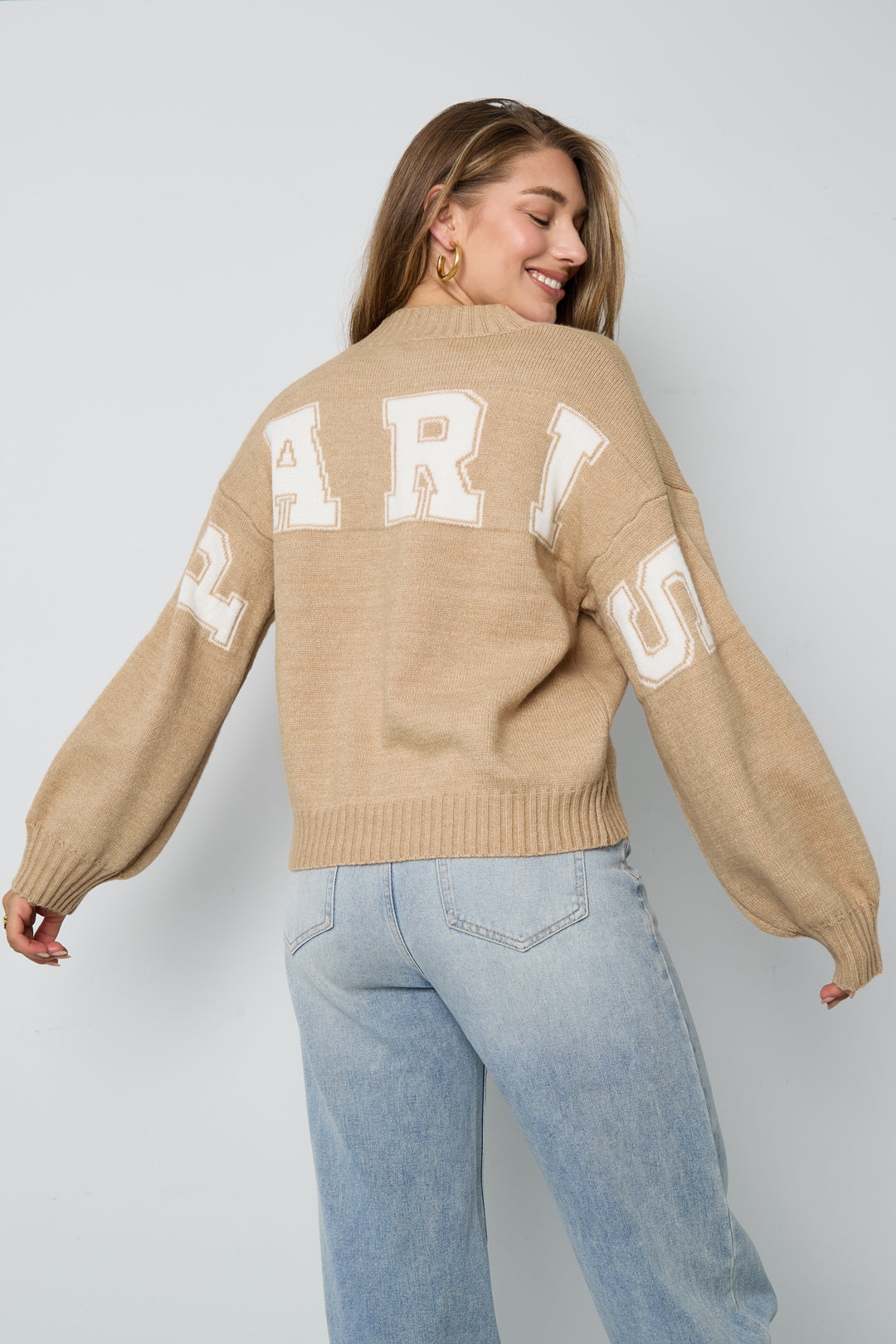 damen strickpullover buchstaben casual | polyester | mehrfarbig