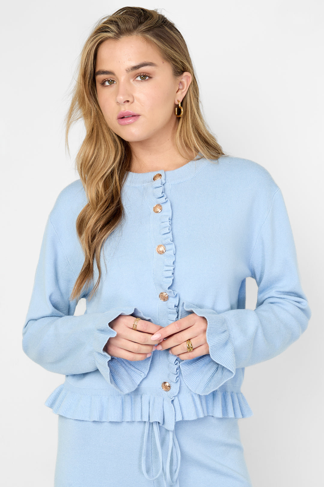 Damen Cardigan Rüschen Viskose | Viskose | Mehrfarbig