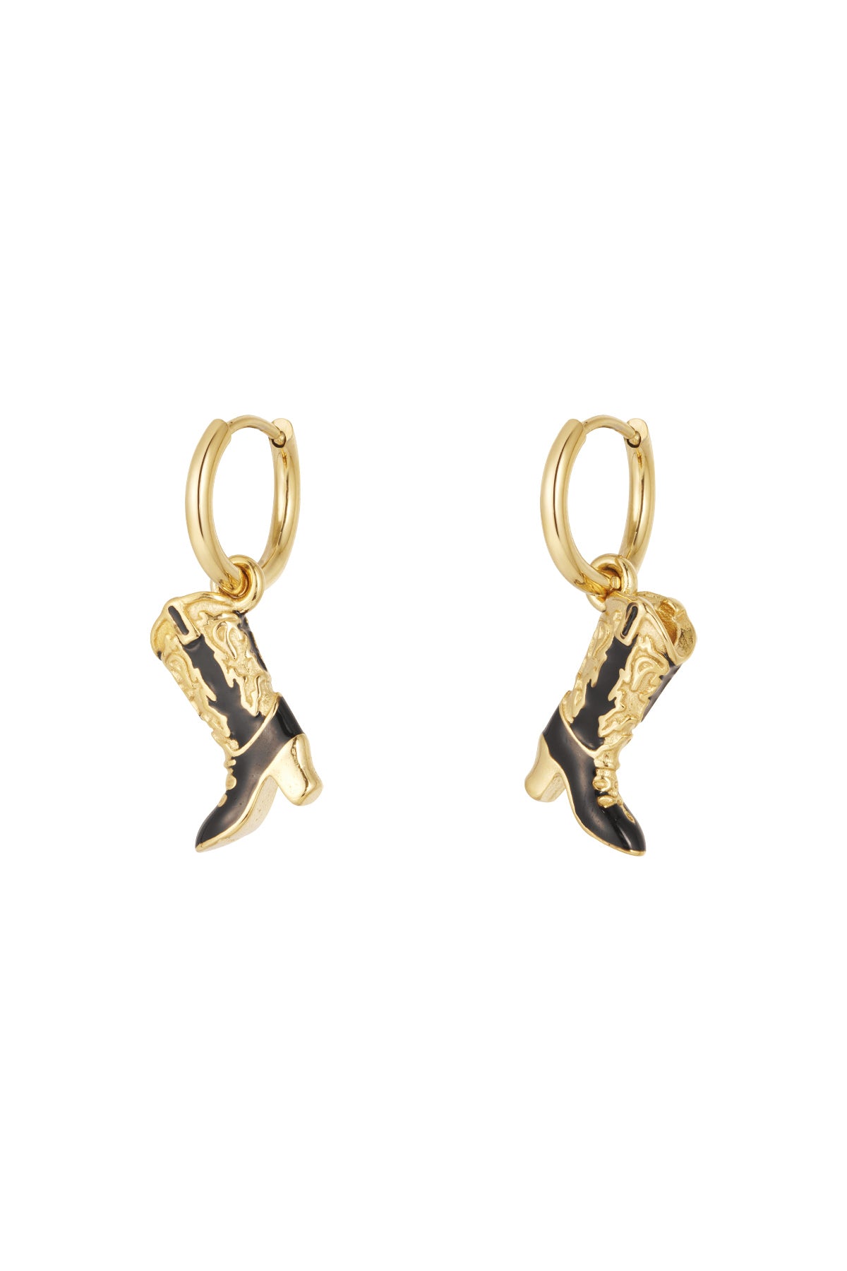 Damen Ohrringe Emaille Schlicht | Edelstahl | Goldfarbe