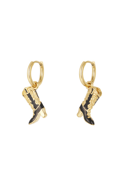 Damen Ohrringe Emaille Schlicht | Edelstahl | Goldfarbe